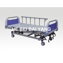 (A-39) - Cama de hospital manual de tres funciones móvil con la cabeza de la cama del ABS